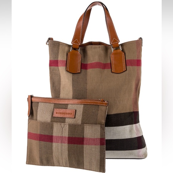 Auth Burberry Exploded Check Tote - Picture 4 of 5